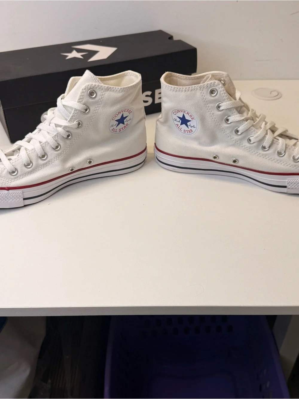 Converse Chuck Taylor All Star Hi Optical White Canvas Sneakers Women’s 10 NIB